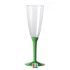 Calici Flute Crystal 130 cc con Base Verde