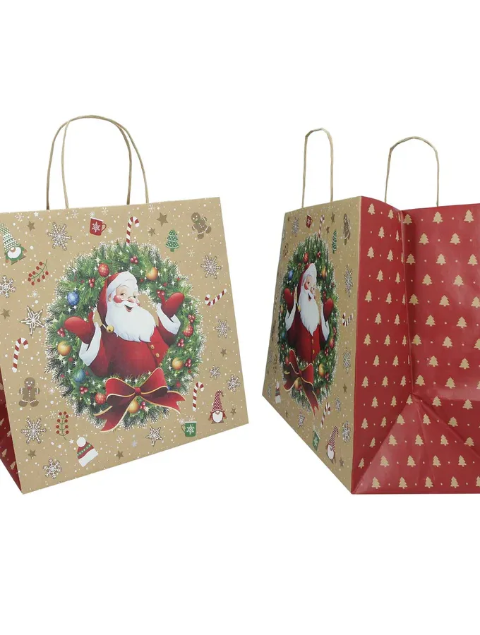 Shopper kraft natalizie Babbo Natale