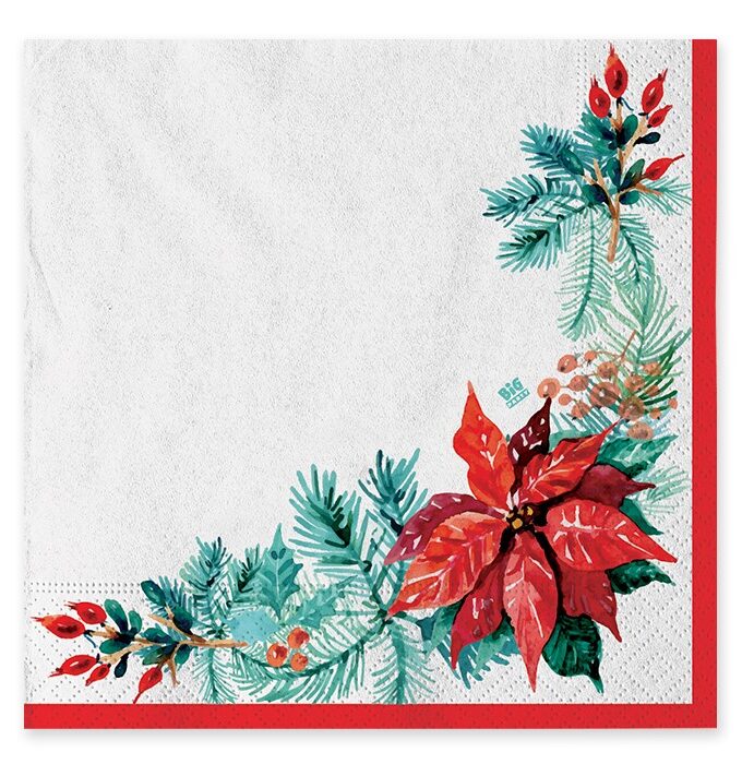 Tovaglioli Carta Floral Christmas 33x33