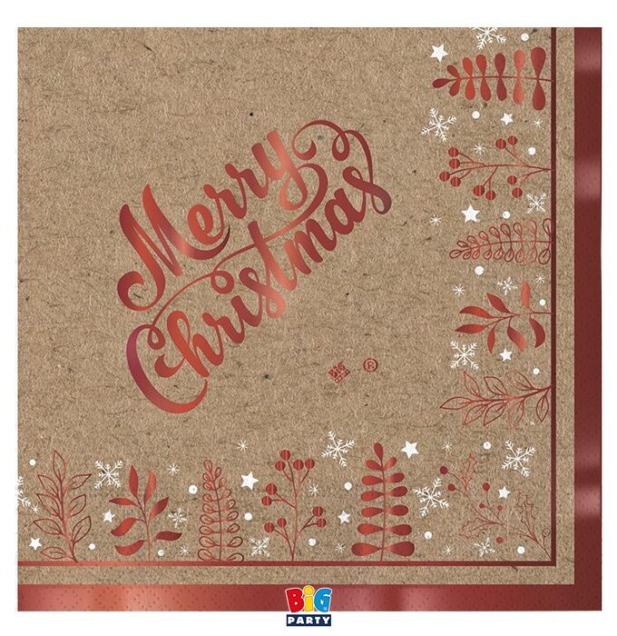 Tovaglioli Carta Kraft Christmas 33x33