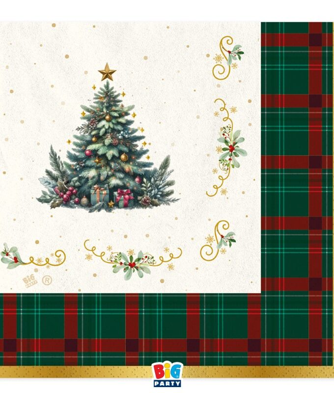 Tovaglioli Carta Tartan Christmas 33x33