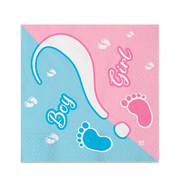 Tovaglioli carta stampati Gender Reveal 25x25