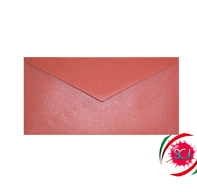 Buste da lettera in carta perlata rossa (25 pezzi)