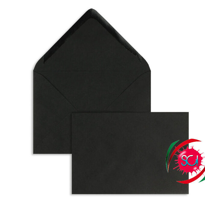 Buste da lettera in carta kraft nera riciclata