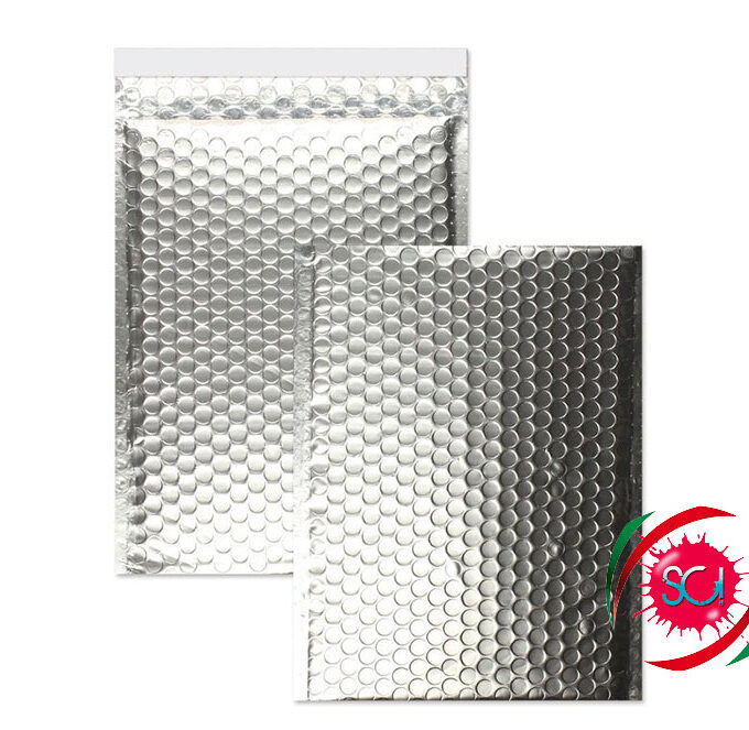 Buste in pluriball metallizzate ecologiche argento