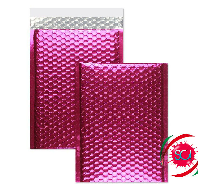 Buste in pluriball metallizzate ecologiche fucsia