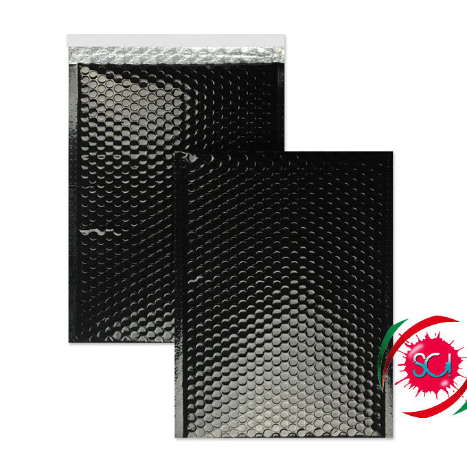 Buste in pluriball metallizzate ecologiche nere