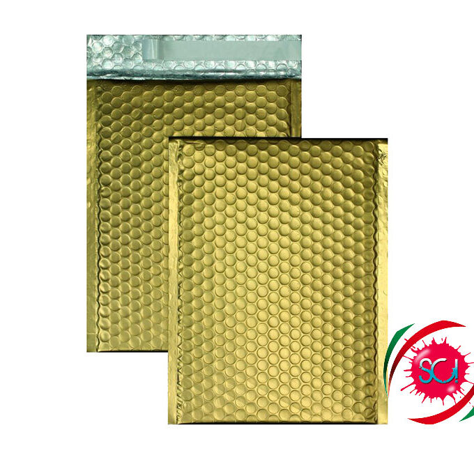 Buste in pluriball metallizzate ecologiche oro