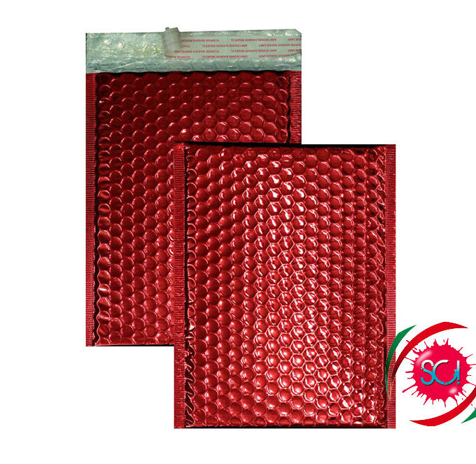 Buste in pluriball metallizzate ecologiche rosse