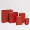 Shopper kraft rosse con manici ritorti