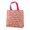 Shopping bag in Juta naturale stampa Merry Christmas