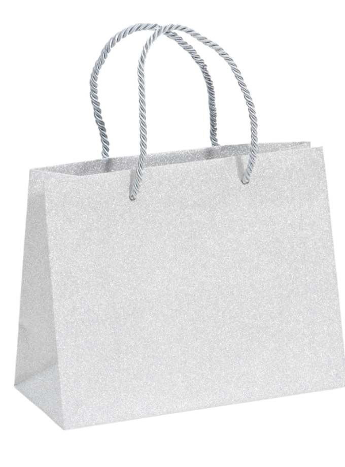 Shopper in carta glitterata Argento