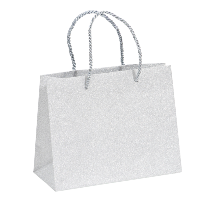 Shopper in carta glitterata Argento