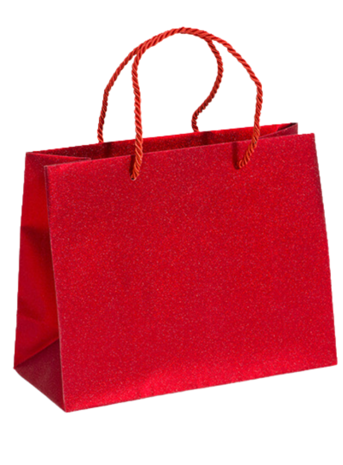 Shopper in carta glitterata Rossa