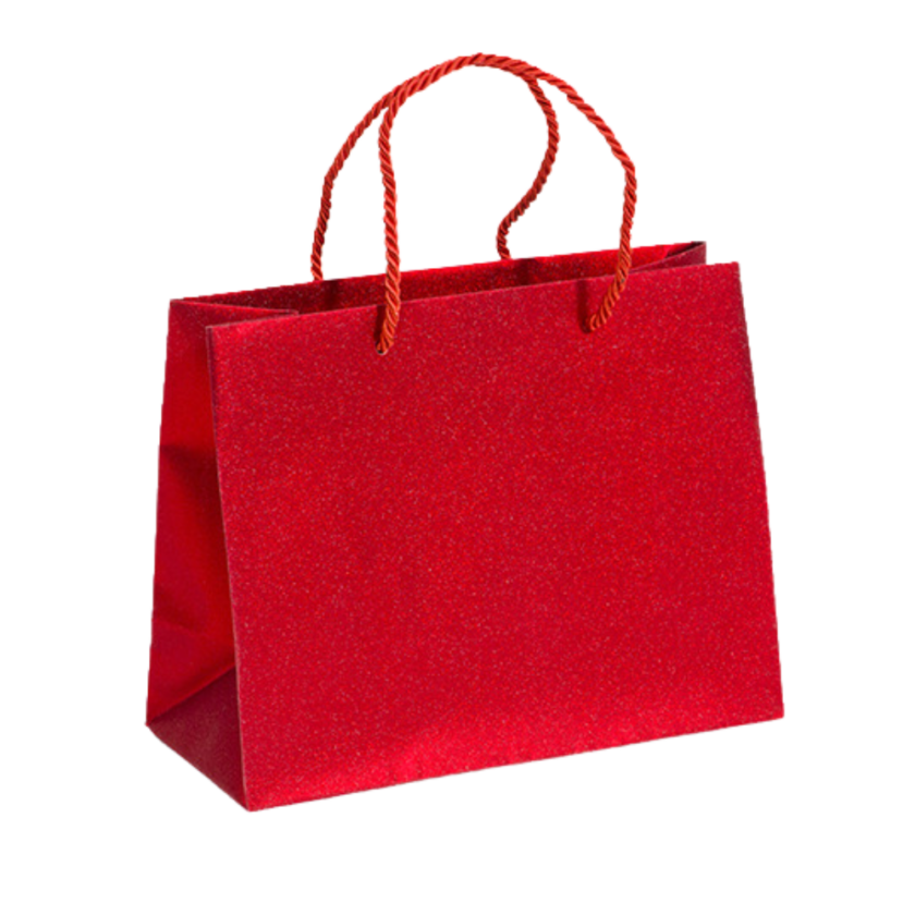 Shopper in carta glitterata Rossa