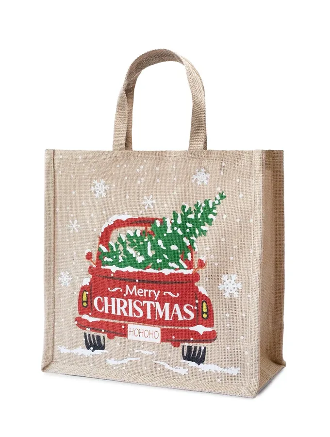 Shopping bag in Juta fantasia Natalizia