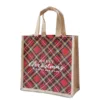 Shopping bag in Juta fantasia tartan Merry Christmas