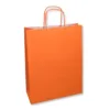 Shopper carta kraft arancione con maniglia ritorta