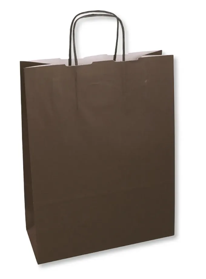 Shopper carta kraft marrone con maniglia ritorta