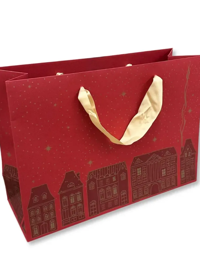 Shopper carta lusso rossa Christmas Town