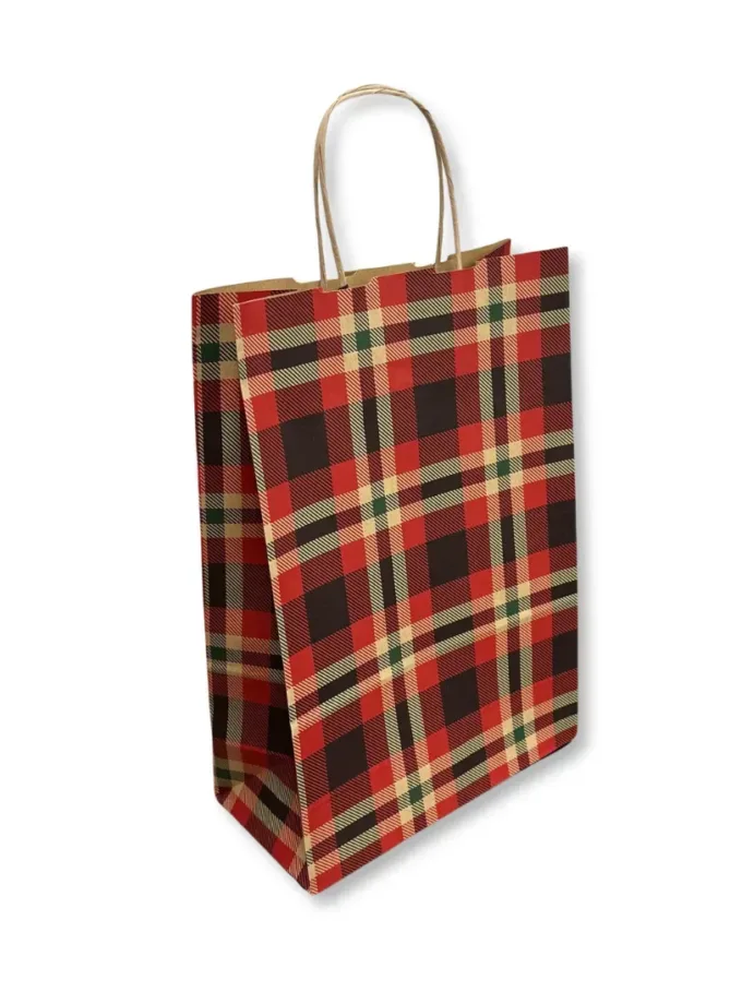 Shopper eco in carta fantasia Tartan