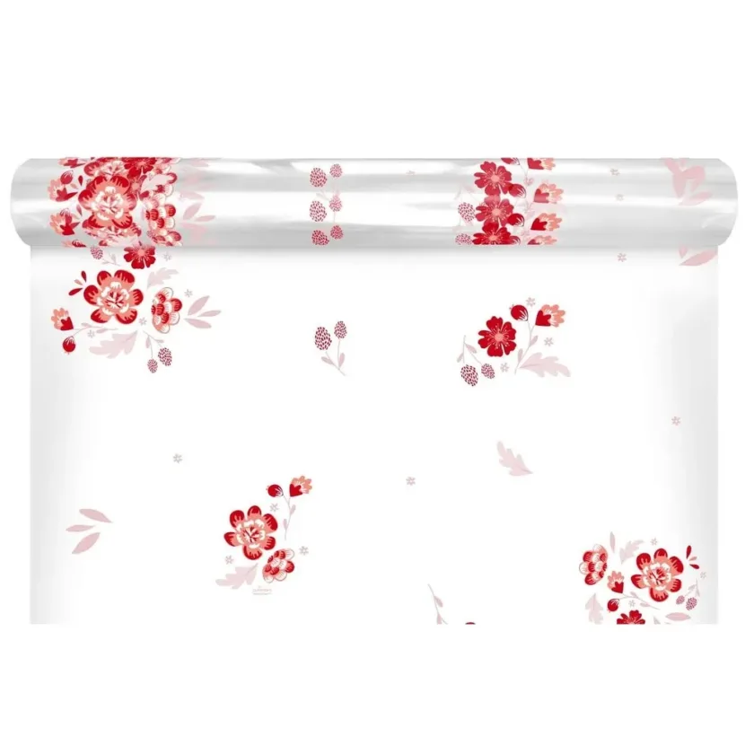 Bobina Cellophane con stampa Fiori rossi