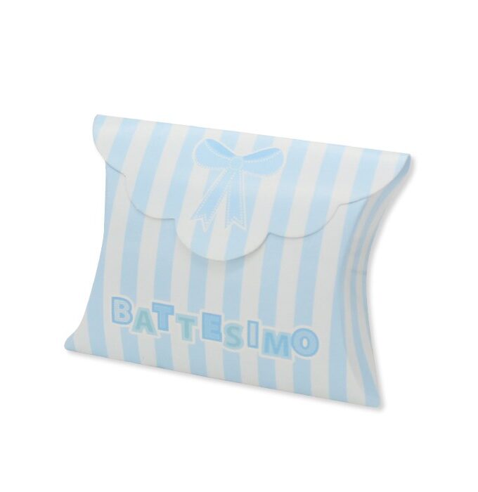 Scatolina astuccio portaconfetti Battesimo Teddy celeste