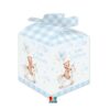 Scatolina portaconfetti Cubetto con Fiocco in carta Battesimo Teddy Bear