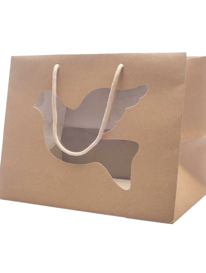 Shopper avana con finestra Colomba