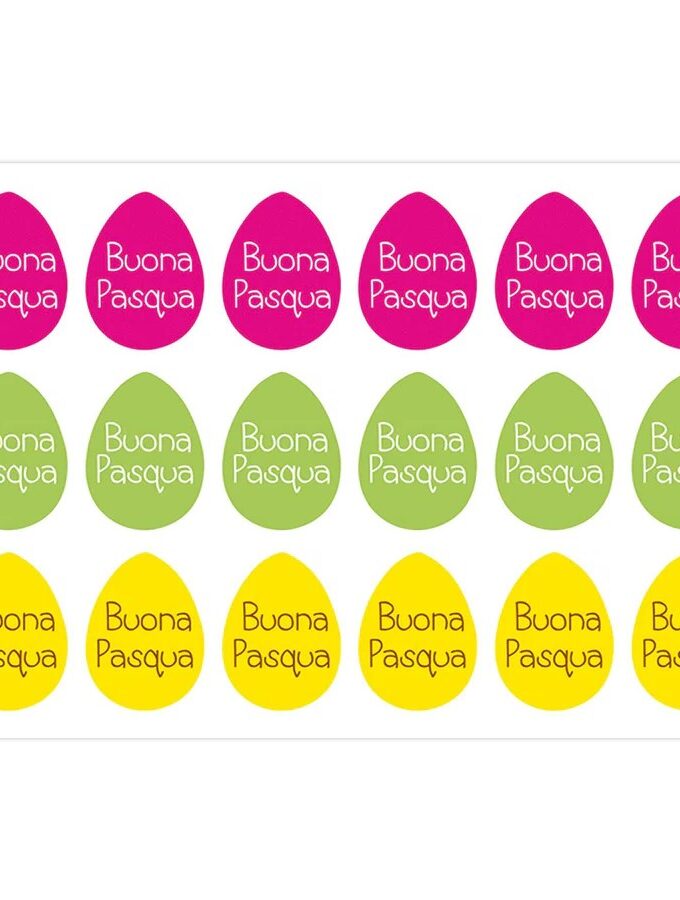 Etichette adesive Buona Pasqua Fluo