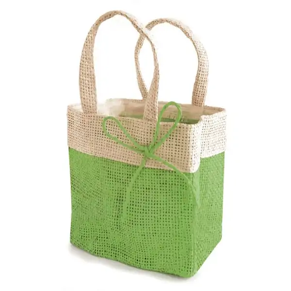 Shopper in Juta Colorata Verde modello Fiji