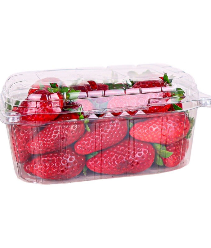 Vaschette per frutta e verdura trasparenti con coperchio attaccato