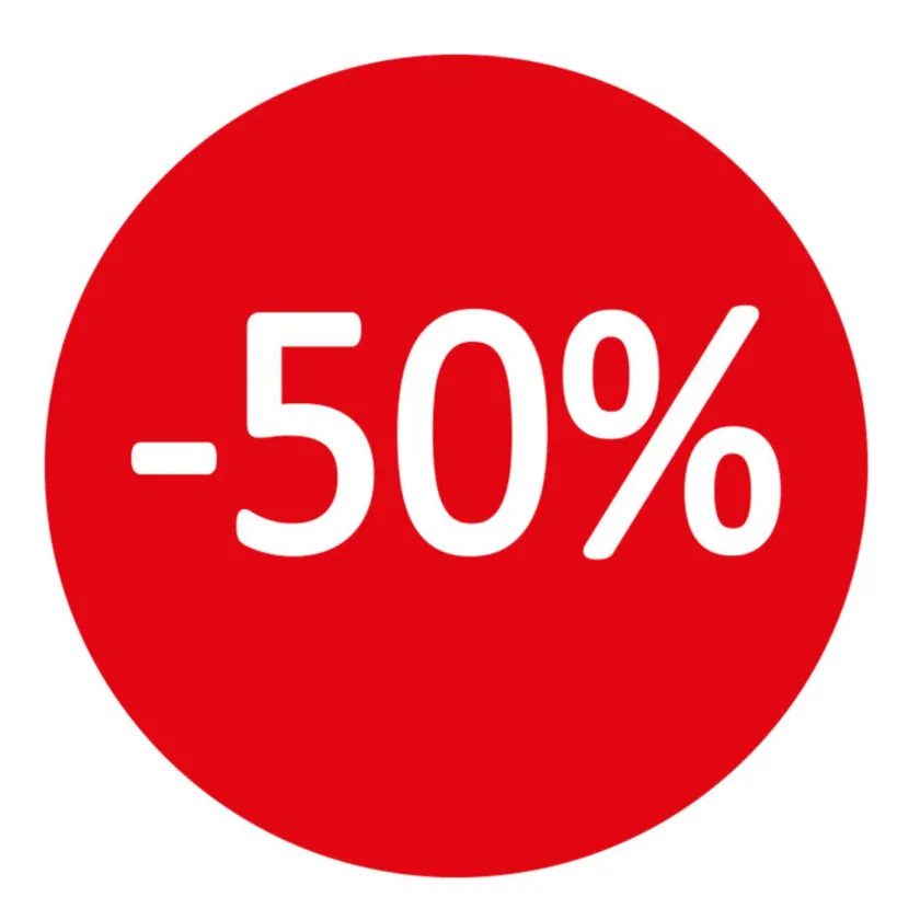 Etichette adesive 50%
