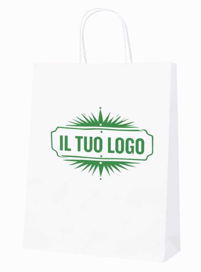 Shoppers bianche maniglia ritorta PERSONALIZZATE