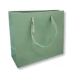 Shopper carta lusso Verde Salvia con manici in gros grain