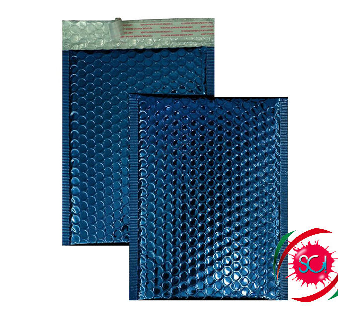 Buste in pluriball metallizzate ecologiche blu