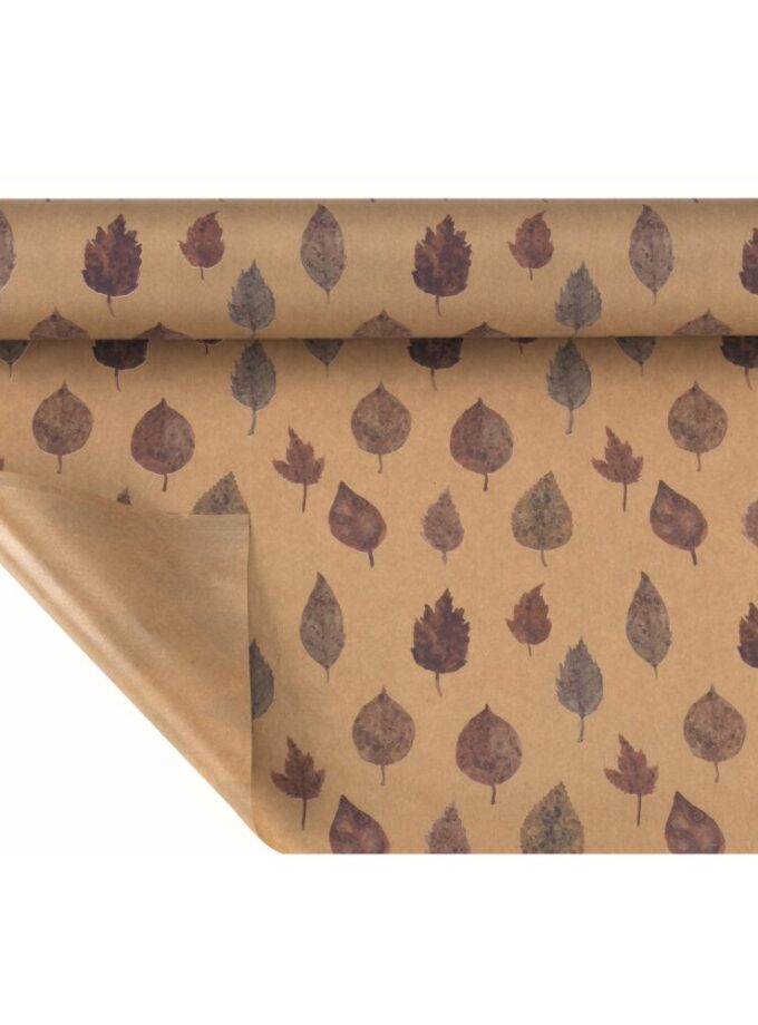 Bobina carta avana con stampa Foglie