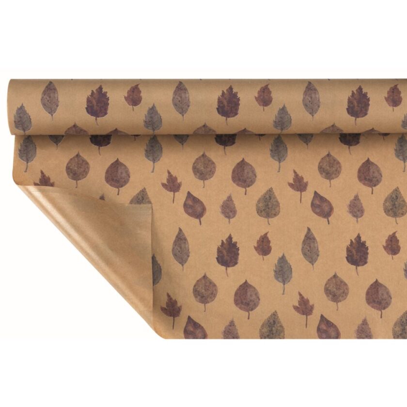 Bobina carta avana con stampa Foglie