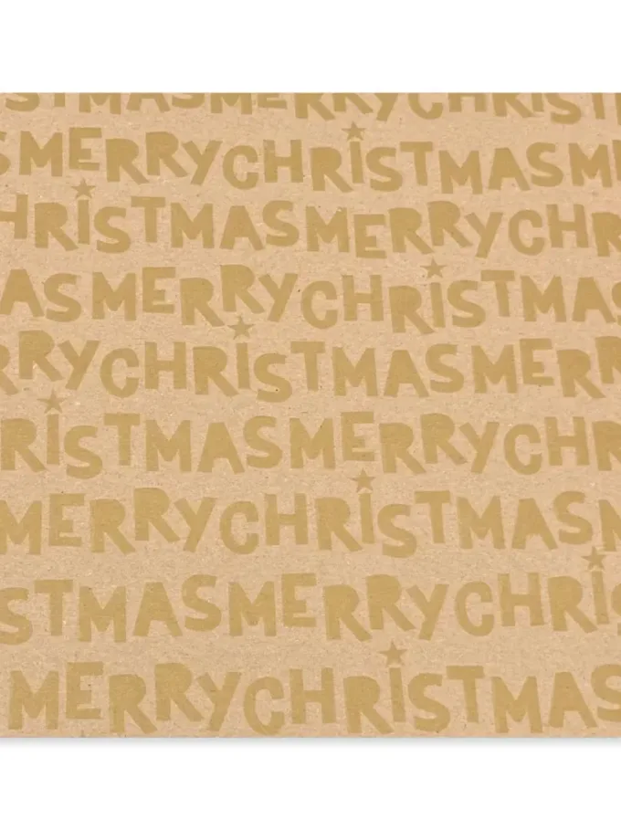 Carta regalo avana in fogli Merry Christmas Oro