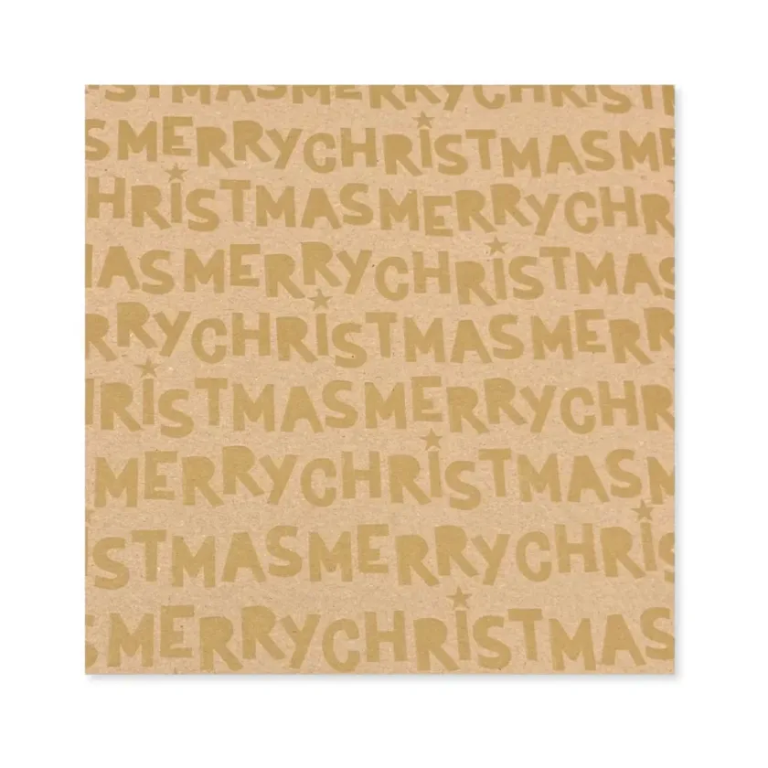 Carta regalo avana in fogli Merry Christmas Oro