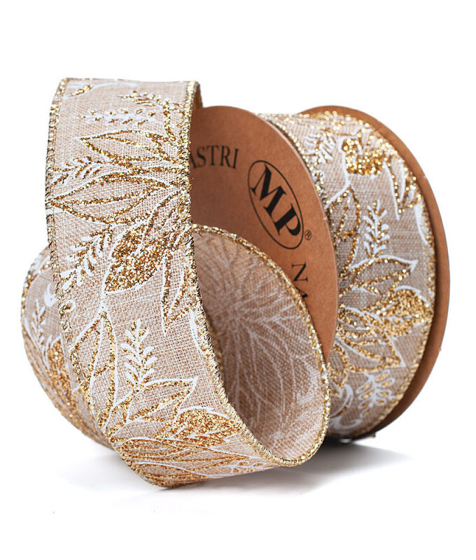 Nastro animato Glitterato Oro Elegant Stelle di Natale