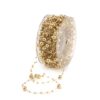 Nastro decorativo con perline oro