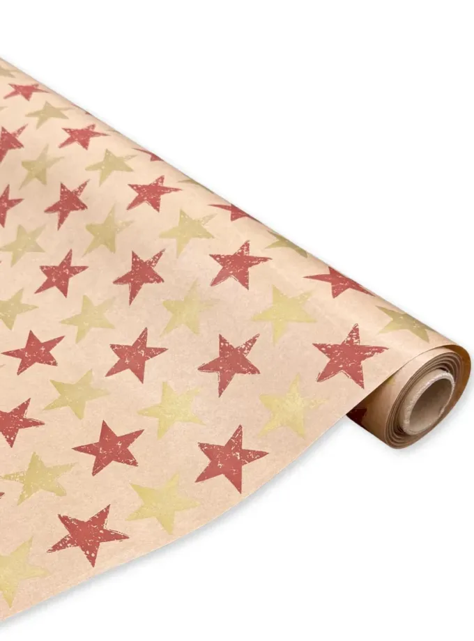 Rotolo carta regalo kraft Stelle