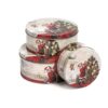 Set Scatole in Metallo Tonde Santa Claus