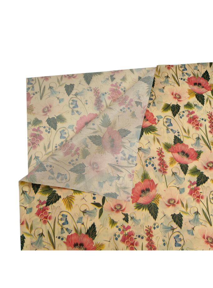 Carta velina impermeabile avana fantasia Fiori