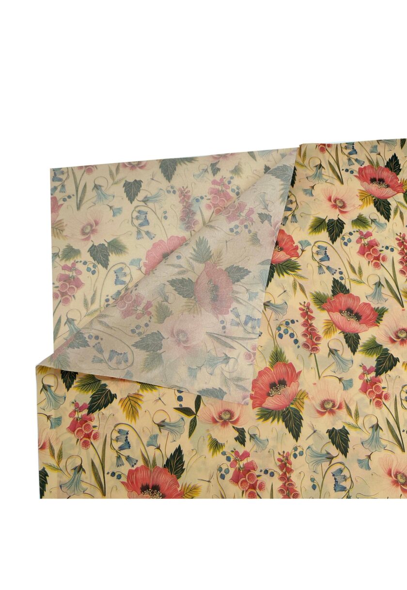 Carta velina impermeabile avana fantasia Fiori