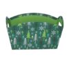 Cesta Stondata in Cartone Verde Alberelli