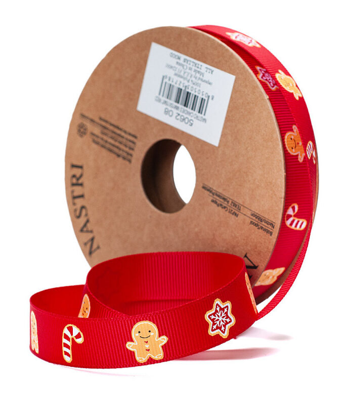 Nastro in Gros Grain rosso Christmas Candles