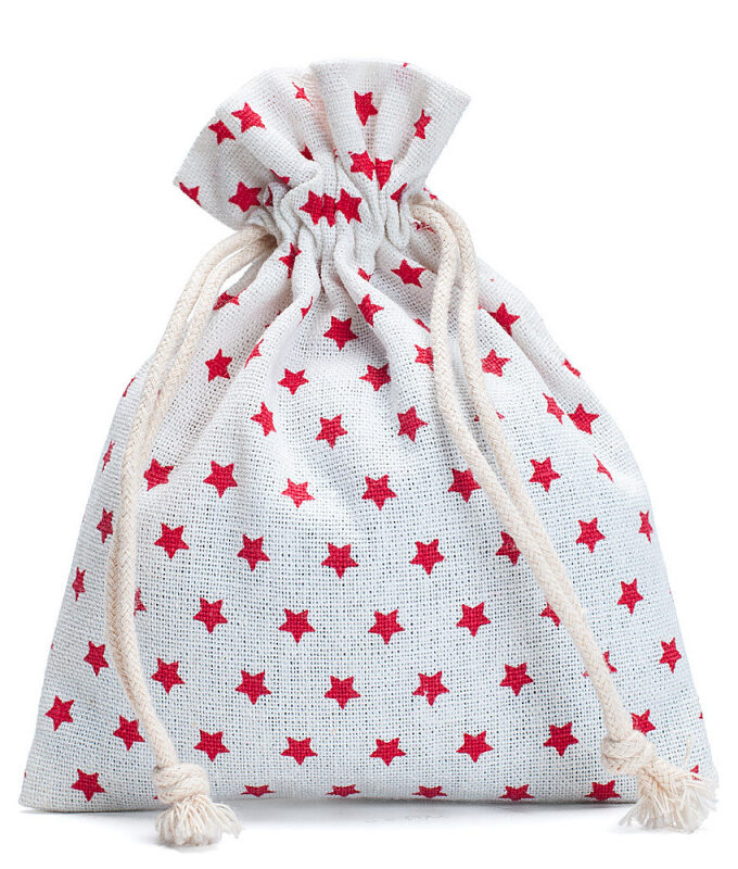 Sacchetti in cotone bianco fantasia Stelline