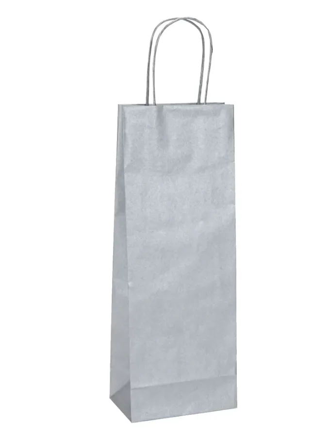 Shopper portabottiglie argento linea basic